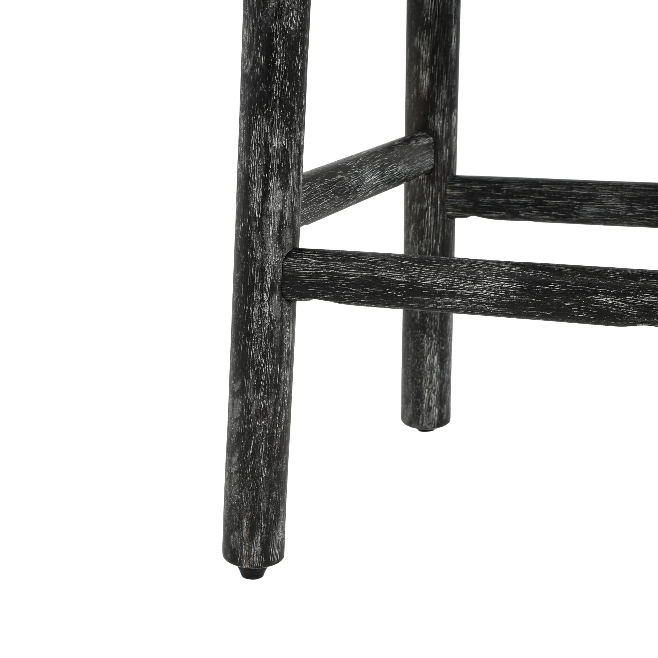 Christopher Knight Home Rustic 27.36" Counter Height Bar Stools, Solid Wood Frame, Black, Set of 4