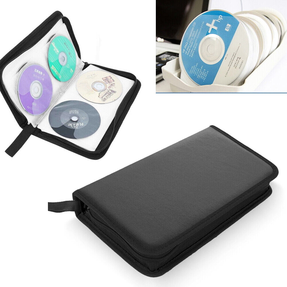 Unique Bargains Round Shaped 20 Slots CD Discs Zipper Closure