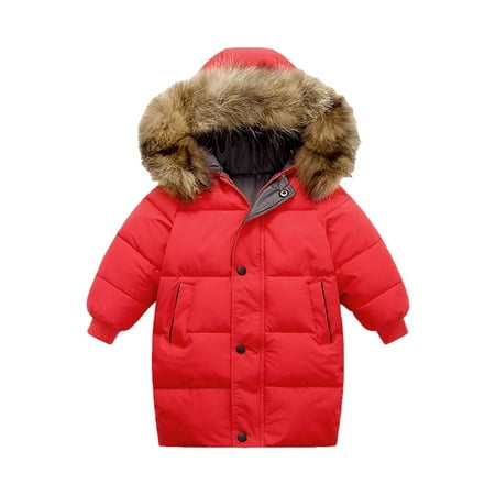 

Winter Savings Clearance! Dezsed Winter Girls Jacket Thicken Warm Kids Down Coat Hooded Long Boys Girls Cotton Down Jackets Kids Teenage Children Outerwear With Zipper 1-10Years