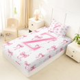 thumbnail image 4 of Manfei Pink Ribbon Bow Twin Sheet Sets For Girls,Cute Letter Z Initial Bedding For Kids,3pcs, 4 of 6