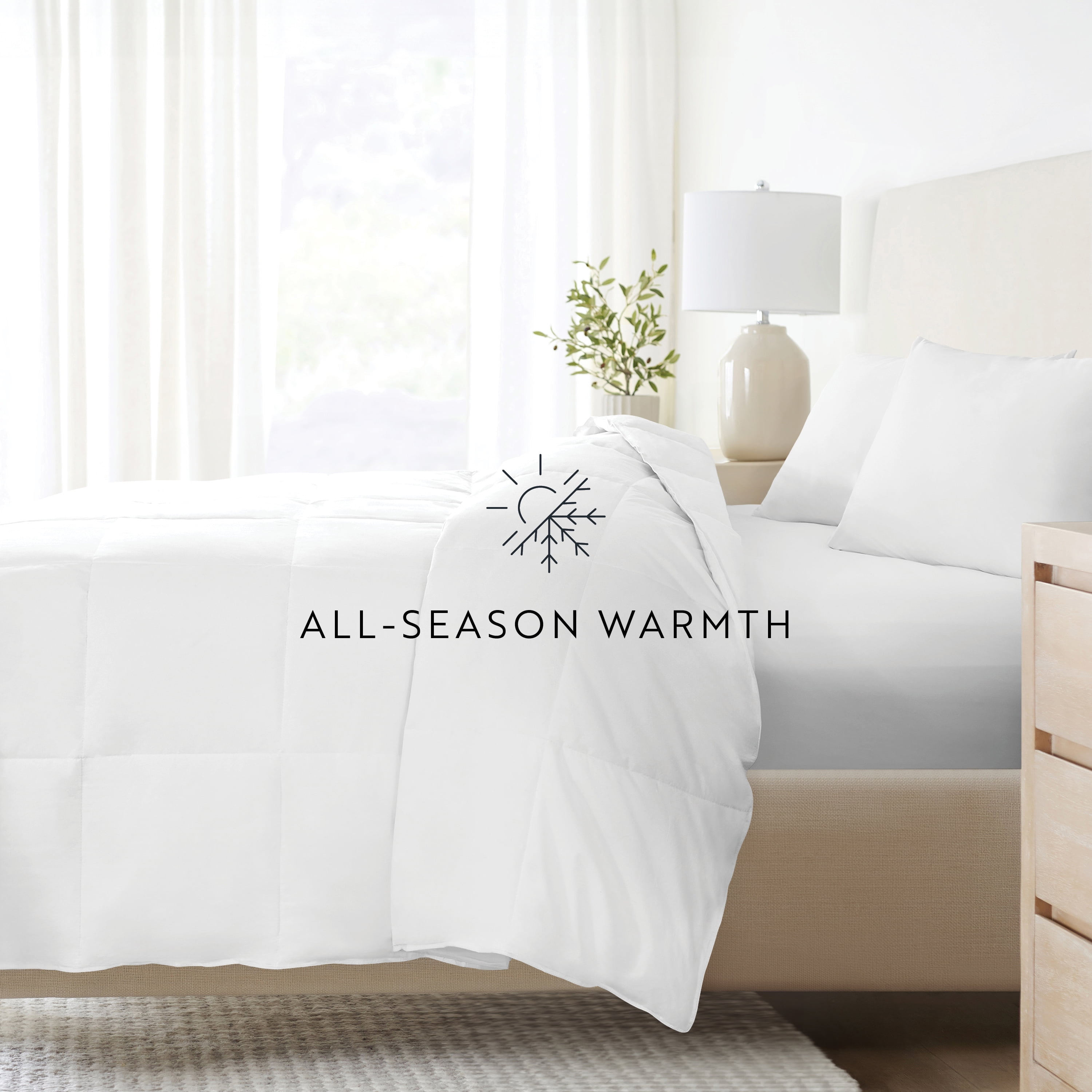 Noble Linens White Cotton Down Alternative Comforter/Duvet Insert, King/CalKing