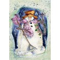 thumbnail image 1 of Toland Home Garden Waving Snowman 12.5 x 18 Inch Decorative Winter Snow Rake Scarf Garden Flag, 1 of 5