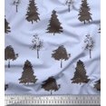 thumbnail image 1 of Soimoi Blue Poly Georgette Fabric Stencil Tree Fabric Prints By Yard 42 Inch Wide, 1 of 3