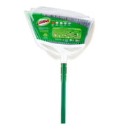 Libman Extra Large Precision Angle Broom with Green Steel Handle and Clean Fibers Dustpan