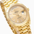 thumbnail image 3 of Pre-Owned Rolex Day-Date 40MM 228238 Champagne Baguette Diamond Dial Fluted Bezel 18K Yellow Gold President Bracelet, 3 of 9