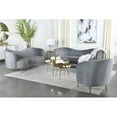 thumbnail image 2 of Maklaine Modern Upholstered Velvet Sofa with Camel Back in Gray, 2 of 7