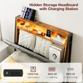 thumbnail image 6 of ARICOEASY Twin XL Bed Frames with Hidden Storage Headboard, LED Lights, USB Charging Station, Dustproof Storage Drawer, Black, 6 of 7