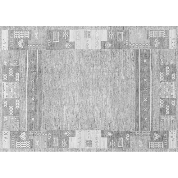 Ahgly Company Indoor Rectangle Abstract Gray Modern Area Rugs, 2' x 4'