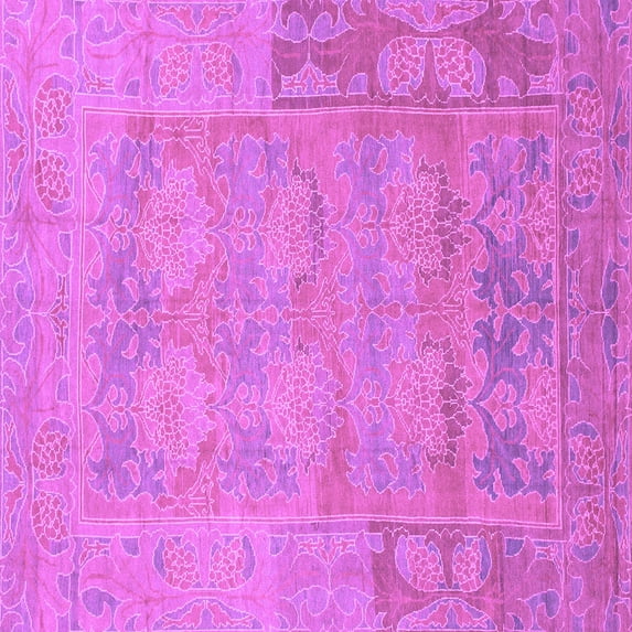 Ahgly Company Indoor Square Abstract Purple Modern Area Rugs, 4' Square