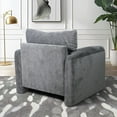 thumbnail image 3 of Chenille Oversized Armchair-Modern Accent Chair & Single Sofa Lounge, 34'' Wide, Comfortable Seating for Living Room & Bedroom, Grey, 3 of 7