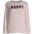 thumbnail image 2 of Secret Treasure Women's and Women's Plus Hacci Sleep Top, Happy, 2 of 6