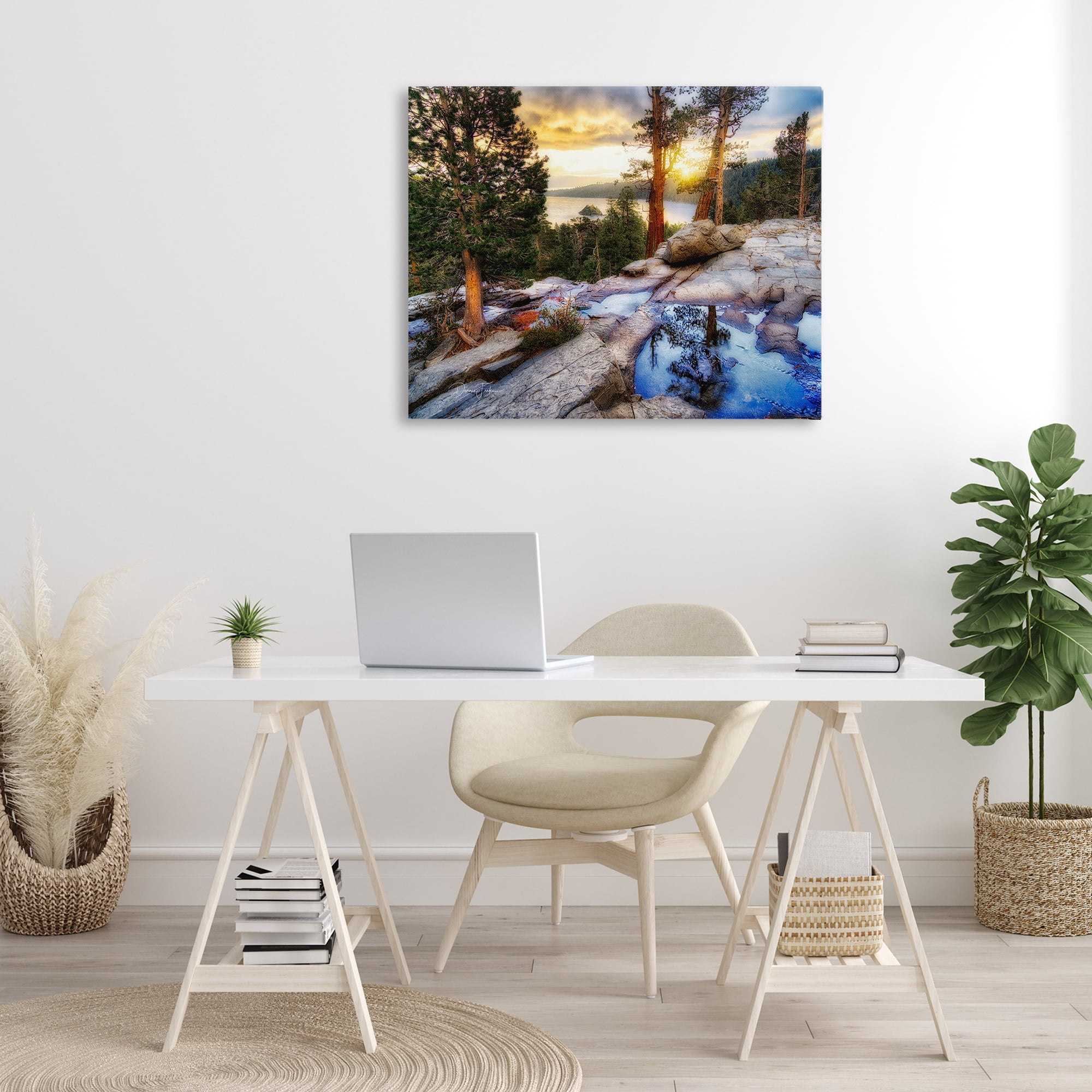 Stupell Industries Forest Cliff Landscape Landscape & Nature Painting Wrapped Canvas Art Print Wall Art, 40 x 30