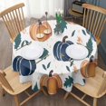 thumbnail image 3 of Fall Leaves Pumpkin Round Tablecloth 60" X 60",Wrinkle Wipeable Table Cloth for Kitchen Dining Room Picnic Patio Party, 3 of 6