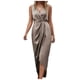 thumbnail image 5 of TaTaai Women‘s Bodycon Slit Dress, Sleeveless V-Neck Solid Color Slim Fit Maxi Dress, High-Low Hem Casual Bodycon Dress for Fall Spring Evenings Gift, 5 of 9