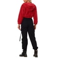 thumbnail image 3 of INSPIRE CHIC Women's Casual Faux Fur Coat Zip Up Hooded Cropped Fuzzy Fleece Jacket Red XS, 3 of 6