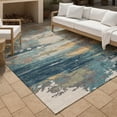 thumbnail image 3 of Addison Rugs Chantille Indoor/Outdoor Transitional Abstract Teal Machine Washable Rectangle Rug, 3' x 5', 3 of 8