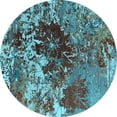 thumbnail image 1 of Ahgly Company Indoor Round Oriental Light Blue Industrial Area Rugs, 4' Round, 1 of 4