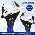 thumbnail image 4 of Llave ajustable WORKPRO de 30 cm de ancho, mordaza negra, óxido negro, acero Cr-V, 4 of 7