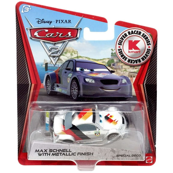 Disney Cars Silver Racer Series Max Schnell with Metallic Finish Diecast Car