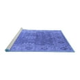 thumbnail image 2 of Ahgly Company Machine Washable Indoor Round Oriental Blue Industrial Area Rugs, 4' Round, 2 of 4