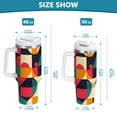 thumbnail image 6 of Yayeee 30oz Stainless Steel Tumbler with Straw and Handle Double-Wall Insulated Travel Water Bottle, Retro Geometric, 6 of 8