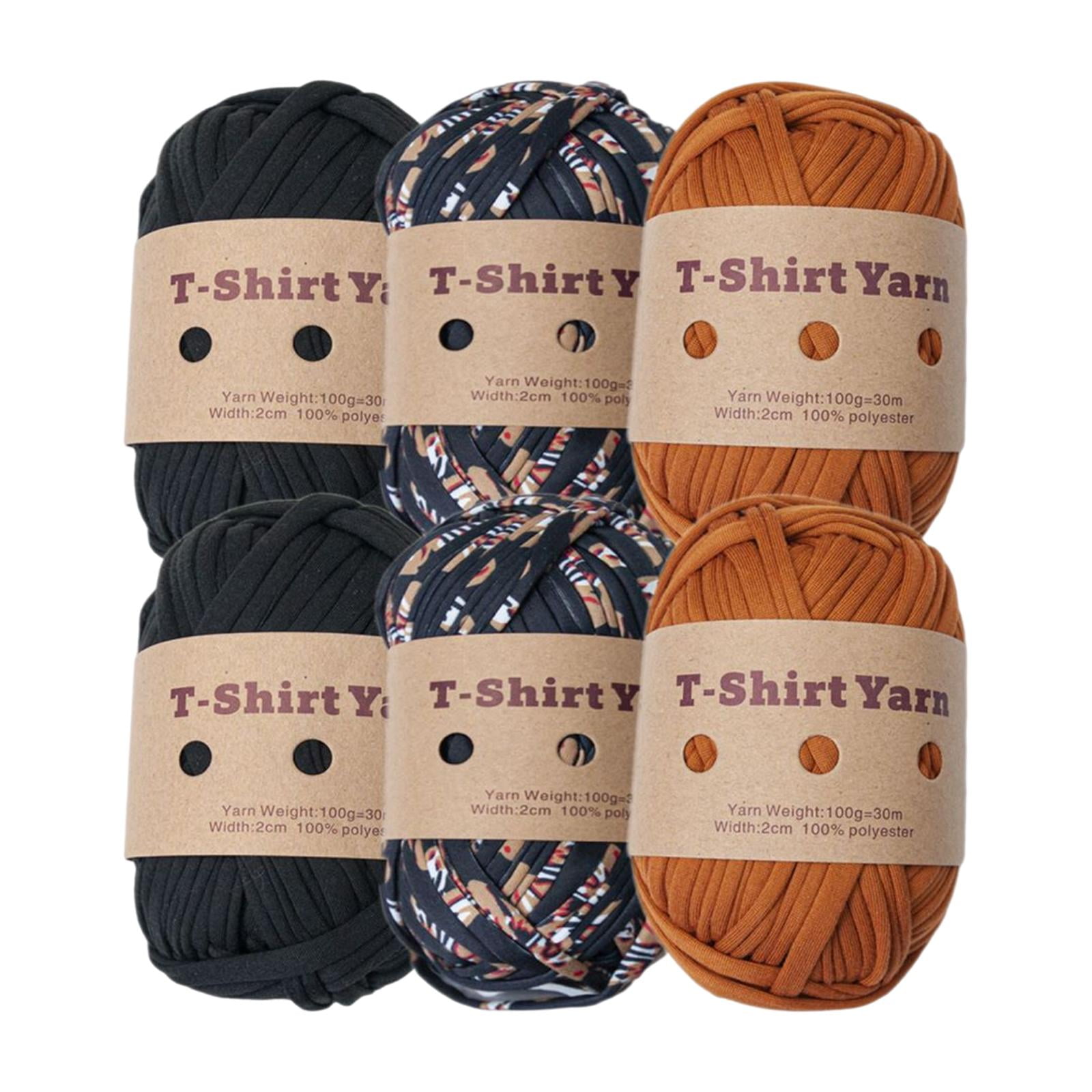 Wxqbjtam -Pack Knitting Yarn, T-shirt Yarn, 196 Yards Total Length, Chunky Yarn, Yarn for Set B
