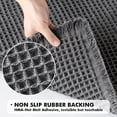 thumbnail image 4 of Juego de alfombras de baño MIULEE Waffle, antideslizantes, lavables, color gris oscuro, 4 of 6