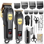 HOTU Hair Clippers for Men, 23 Pcs 3‑in‑1 Cordless Grooming Set with Nose Hair Trimmer, LCD Display, Professional Barber Set for Home Haircuts