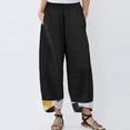 thumbnail image 2 of Pantalones de yoga Gibobby mujer pierna ancha casuales cintura elástica irregular negro XL, 2 of 3