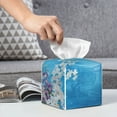 thumbnail image 6 of Naloa Hanging Orchids Floral Blue Tissue Box Cover Leather Tissue Holder Square Facial Tissue Case for Bathroom, Vanity Countertop, Tabletop, Car, 6 of 7