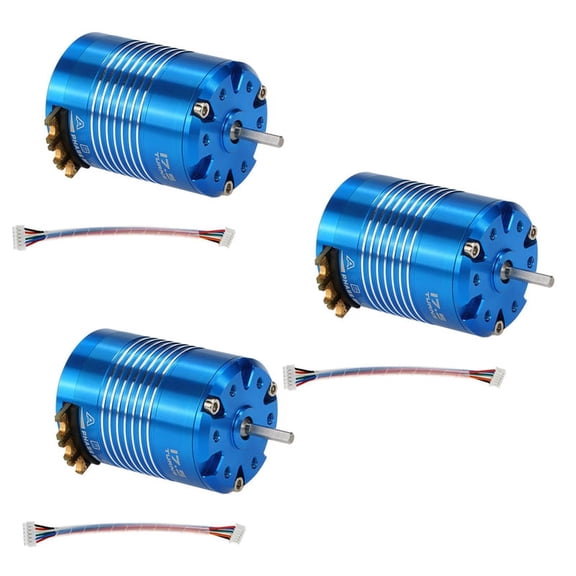 3X High Efficiency 540 17.5T 2200KV Sensored Brushless Motor for 1/10 RC Car Truck
