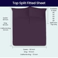 thumbnail image 2 of SGI Bedding 34" Queen Split Top Flex Head sheet 100% Egyptian Cotton Sheet Set - 600 Thread Count Flex Top Sheet for Adjustable Bed 4 Piece Sheet Set 15" Deep for Sleep Number bed - Plum, 2 of 7