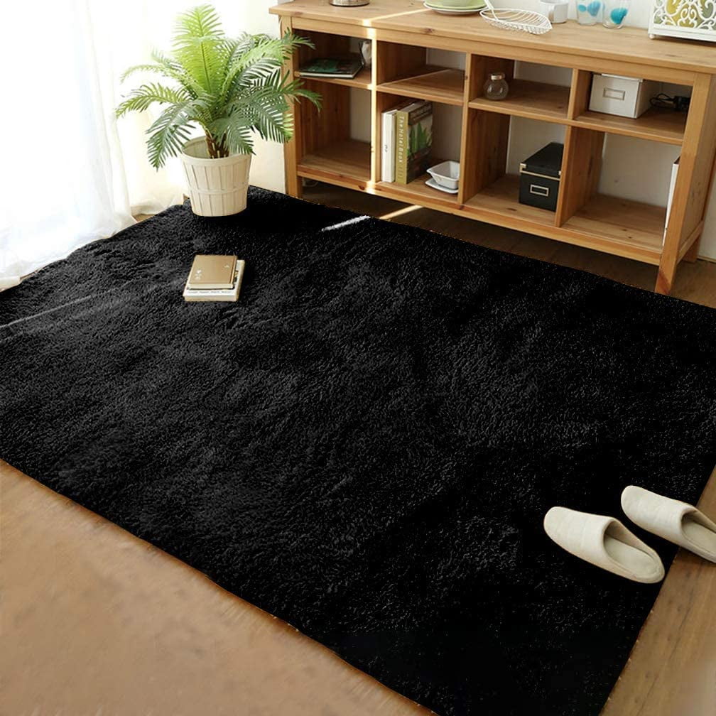 Soft Modern Gy Fur Area Rug For, How To Fit Area Rug In Living Room
