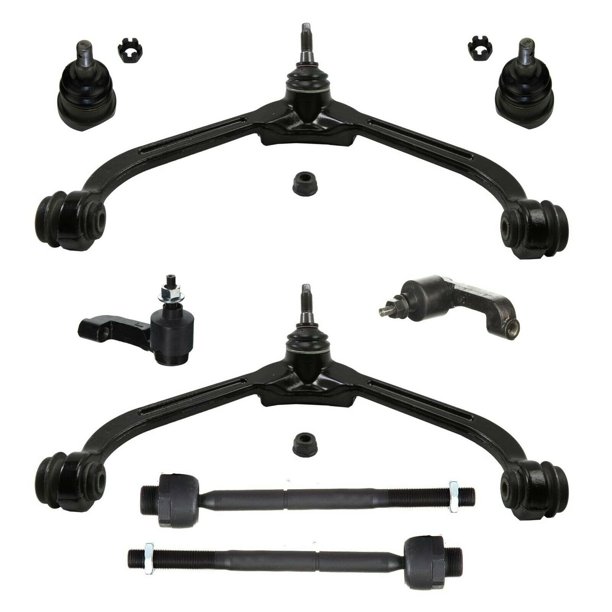 8 Pc Upper Control Arm and Ball Joints Inner Outer Tie Rod Ends