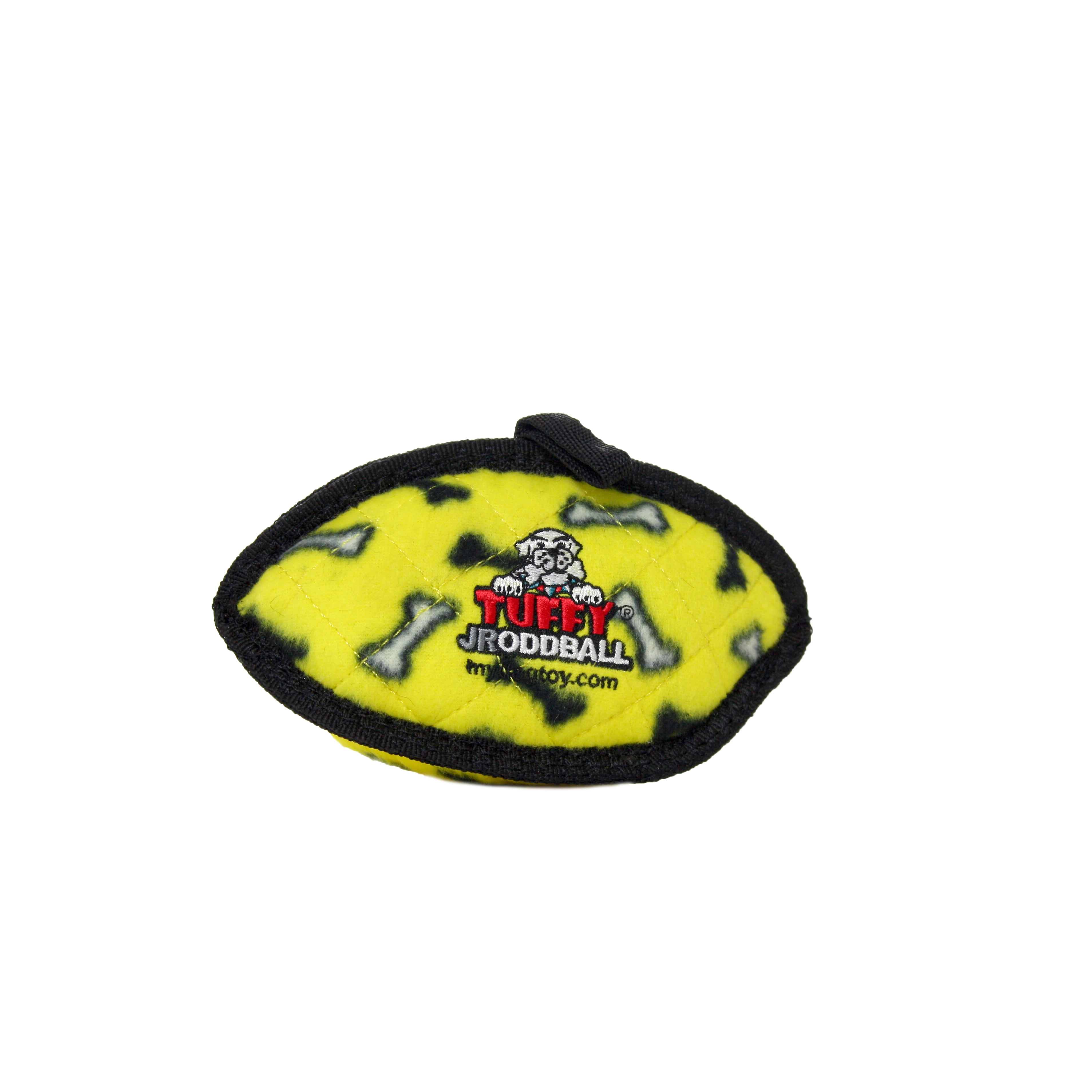 Tuffy Jr Odd Ball Yellow Bone, 2-Pack, Durable Plush Dog Toy