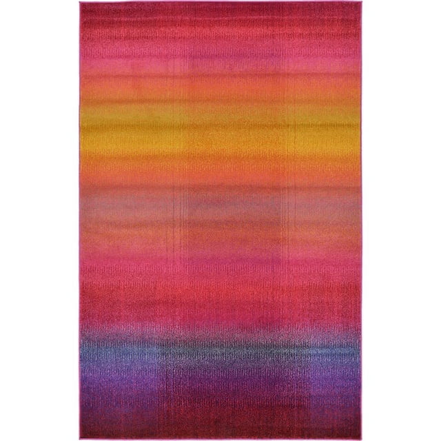 Unique Loom Tapis de Sol Estrella Dégradé 5' x 8' Rectangle Rose/or