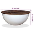 thumbnail image 4 of vidaXL Table Basse Bois de Récupération Massif Forme de Bol Blanc, 4 of 5
