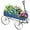 Blue, variant on XPOPR Wooden Wagon Planter, 24.5” x 13.5” x 24” Decorative Garden Planter w/ 2 Planting Sections, Wheels, Handle, Small Decorated Cart, Flower Planter Box for Indoor Outdoor Patio.