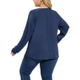 thumbnail image 3 of Agnes Orinda Women's Plus Size Winter Work Formal Ruffle V Neck Chiffon Blouse, 3 of 6
