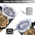 thumbnail image 5 of Paisley Design40 Oz Tumbler with Handle Lid and Straw, Stainless Steel Double Walled Vacuum Insulated Cup, Cute Anniversary Wedding Birthday Gifts Tumbler for Women Men Friends Outdoor Indoor, 5 of 7