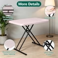 thumbnail image 6 of 30 Inch Folding Table TV Tray, Portable Adjustable Height, X-shaped Frame Portable Work Table, Utility Foldable Desk for Small Spaces, Laptop & Couch, Camping, Pink, 6 of 9