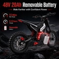 thumbnail image 4 of SYKERUNS X5 Adult Electric Dirt Bike, 2600W, Up to 44MPH, 48V 20Ah, 14"/12" Tires, Black, 4 of 9