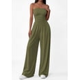 thumbnail image 6 of PRETTYGARDEN Womens Trendy Strapless Rompers Ruched Tube Top Wide Leg One Piece Jumpsuits Beach Vacation Summer Outfits, 6 of 7