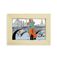 thumbnail image 1 of Lady River Bridge France Mark Desktop Decorate Photo Frame Picture Art Painting 5x7 inch, 1 of 3