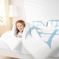 thumbnail image 3 of Erosebridal Blue Bowknot Bedding Comforter Set for Girls, Monogrammed X Full Bedding Set, Reversible 7pcs, 3 of 6
