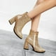 thumbnail image 5 of 1 par de botines de lentejuelas de tacón alto Botas de mujer con punta en punta Botas con cremallera lateral, 5 of 6