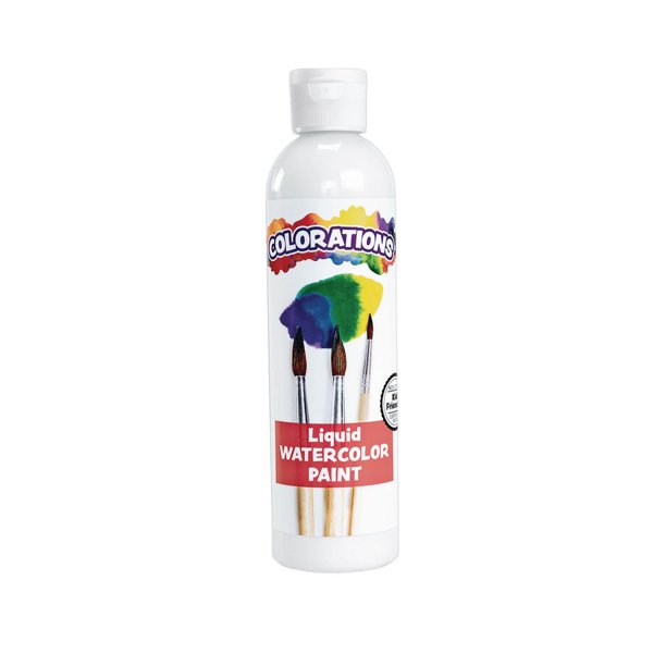 Colorations Liquid Watercolor Paint, 8 fluid ounces oz, White, Non