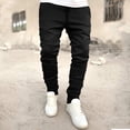 thumbnail image 6 of Mens Joggers Slim Fit Ruched Stacked Design Track Pants Solid Color Drawstring Sweatpants Breathable Streetwear Hip Hop Club Outfits, 6 of 6