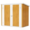 thumbnail image 1 of Remise de Jardin en Acier Galvanisé Jaune - Abri d'Outils Extérieur 57,9 Pouces x 33,9 Pouces pour Patio, Pelouse et Cour - Solution de Rangement Résistante aux Intempéries, 1 of 7