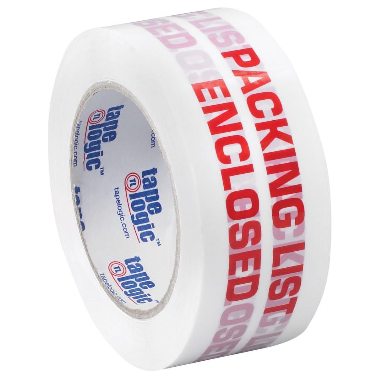 Tape Logic® Packing List Enclosed Preprinted Carton Sealing Tape, 3" Core, 2" x 55 Yd., Red/White, Case Of 36